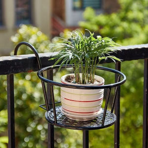 SG SupermarketEuropean Style Balcony Iron Flower Stand Outdoor Hanging Potted Plant Flower Pot Rack Window Hanging Suspension Rack Basket 3348572174