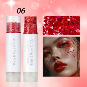 YOUYO Long-Lasting Shine Body and Facial Glitter Mermaid Shimmer Thick Body Art Painting Cosmetics Sequins Gel Glitter Stick Holiday