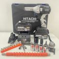 Máy siết bulong pin HITACHI 220VF không chổi than tích hợp đầu bắn vít 2 trong 1 máy bắn bu lông máy siết ốc nhẹ nhỏ gọn xiết bulong khoẻ pin cực lâu. 