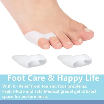 VTTO 2Pcs Gel Little Toe Pads Corrector Straightener Pinky Toe Cushion Splint Pain Relief Reduce Blisters Corn and Friction