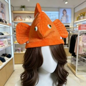 YOUTH HOME Cute Cartoon Fish Hat Creative Funny Sea Animal Cap Party Supplies Soft Fish Head Cover Photo Props