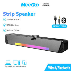 MeeGoo S1 PC Bluetooth Speaker Gaming 3D Surround Subwoofer USB 3.5mm Soundbar Audio for TV Laptop
