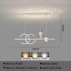 Lampu Hias Gantung Ruang Minimalis lampu makan Lampu gantung Nordic Lampu proyeksi langit berbintang