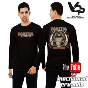 Baju Kaos Panitia Qurban Idul adha Lengan Panjang Hitam Cotton Combed 30s 11
