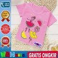 D&C KIDS Atasan kaos anak perempuan lengan pendek ukuran 1-10 tahun double dance  dc431. 