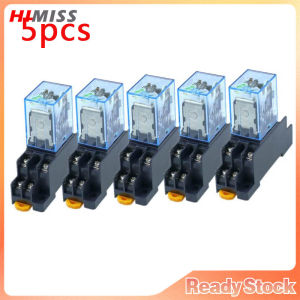 HIMISS 5pcs 12V 24V DC 110V 220V Rơ Le nguồn cuộn cảm điện xoay chiều ly2nj dpdt 8 pin hh62p JQX-13F với đui đèn