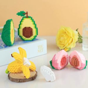 Bộ đồ chơi lắp ráp trái cây Bơ Đào Chuối làm quà tặng trang trí đáng yêu