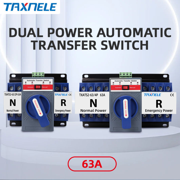 ATS Automatic Dual Power Transfer Switch 2P 63A สวิตซ์สลับแหล่งจ่ายไฟ ...