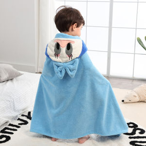 VREN Baby Cartoon Cute Hooded Bath Towel Baby Bathrobe Girl  Boy Coral Fleece Blanket Newborn Baby Kids Bath 70*140cm