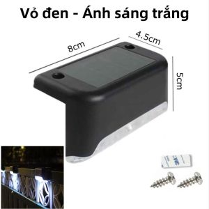 Đèn năng lượng mặt trời sân vườn gắn bậc cầu thang lan can hàng rào ban công ngoài trời - BAUHO