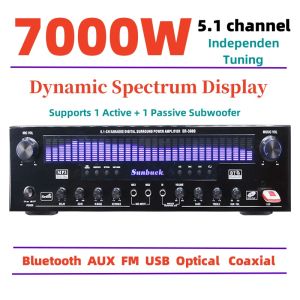 7000W bluetooth 5.1 Channel Audio Video Power Amplifier Subwoofer HiFi Stereo Surround Sound Digital Mobile Powerful Home Karaoke