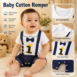 AILEBE Baby Bodysuits Cotton Onesie Infant Romper Newborn Baby Clothes Jumpsuit Soft Breathable Combed Cotton Button Design Boy Girl 0-12M Cute Fashion Style
