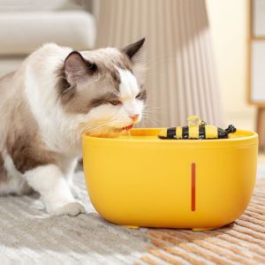FMSRZX Cực kỳ yên tĩnh Bình Rót Nước cho ong mèo Trí thông minh Sức chứa lớn Máy uống nước tự động cho thú cưng Dễ thương 2L Thác nước tự động cho mèo Dành cho chó con mèo