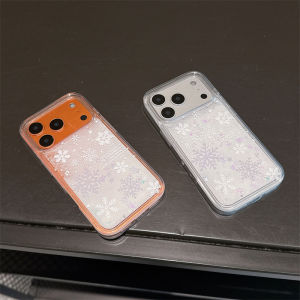 White Quicksand Snowflake Case for iPhone 17 16 15 Pro Max Back Cover Moving Sand Silicone Dynamic Liquid Phone Shell Coque Capa