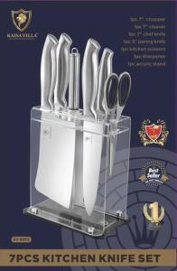 KAISA VILLA 7 Pcs kitchen knife Set with Stand Craft Stainless Steel Cookware kitchenware