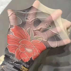 MKEB วิสัยทัศน์ ถุงน่องพิมพ์ลายเซ็กซี่สำหรับผู้หญิง ตาข่าย ลีกเก็ต ถุงน่องลายดอกโบตั๋น ใหม่ รอยสักปลอม ถุงน่องสูง ฤดูร้อน