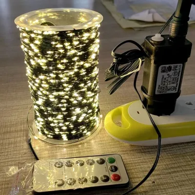 HJKL EU Plug Christmas Decorative Lights 50m/100m Waterproof Christmas Tree Light String Convenient Secure Copper Wire Light String Party