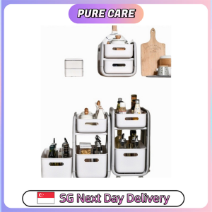 【Pure Care】 Push Pull Drawer Rack Shelf Movable Slim Rack Kitchen Storage Big Capacity Organizer