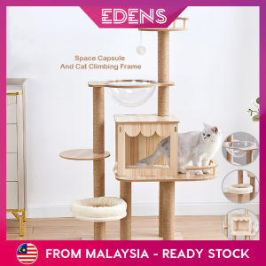 Edens Large Cat Tree Nest Wooden Condo House Tower Bed Scratcher Cat House -Fulfilled by Edens