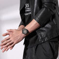 Jeep Watch Skeletonized Watch for Men Automatic Mechanical Watch Business Waterproof Watch Leather Strap Luminous Large Dial Watch. 
