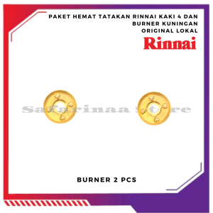 PAKET TATAKAN KOMPOR RINNAI KAKI 4 + BURNER RINNAI KECIL KUNINGAN ORIGINAL LOKAL TYPE C / E / CE