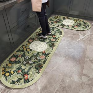 Vintage Kitchen Mat Anti-Slip Kitchen Rugs Long Carpet Absorbent Entrance Doormat for Kitchen Printed Kitchen Floor Mat Kitchen Mat QNF