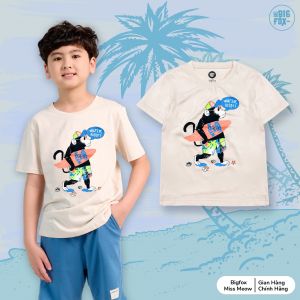 Áo thun bé trai size đại BIGFOX - MISS MEOW chất cotton mềm mịn mặc mùa hè họa tiết khỉ ôm ván trượt cỡ trẻ em 34567891011 tuổi 12-40kg