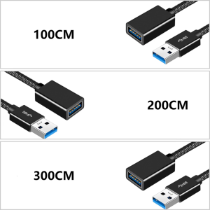 USB 3.0 Extension Cord Male to Female Connection Cord for Rapid Data Transfer and Charging with Nylon Braided Line