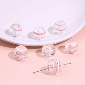 16mm Acrylic Transparency Beads  Round Loose Spacer Beads For DIY Handmade Bracelet Necklace Keychain Jewelry Making Accessories