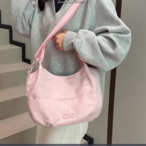Soft Nylon Hobo Shoulder Bag Six Solid Color Options Detachable Printed Wide Crossbody Strap Dual Use Hand Carry Daily Ladies Office Bag