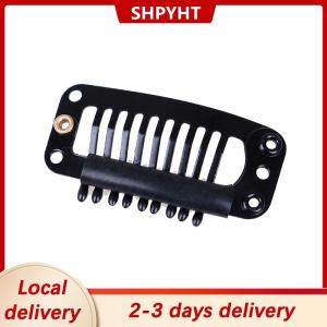 [COD] SHPYHT Local delivery Ship within 24 hours 10 100 Toupee wig clips snap clips w  rubber back hair extension black 9 teeth