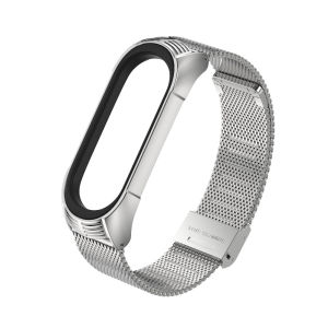 BassPal For Xiaomi Mi Band 8 7 6 5 4 3 Strap MiBand 5 6 7 Straps Metal Milanese Stainless Steel Bracelet Wrist Pulseira Correa Man Woman