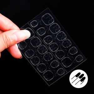 24 PCS Double Sided False Nail Art Adhesive Tape Glue Sticker DIY Tips Fake Nail Acrylic Gel Makeup Tool