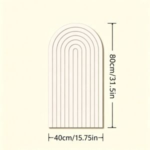 Modern Aesthetic Felt Message Board Self‑Adhesive Art Gallery Decor Nordic Layered Arch Curve Design for Home & Office Soft Anti‑Collision Wall Panel for Bedroom