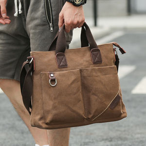 Mens Messenger Bag Canvas Briefcase Business Laptop Shoulder Bag