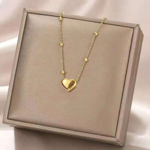 cod kalung wanita liontin love gold elegan anti karat bahan titanium Perhiasan Rose Jewellery Rantai