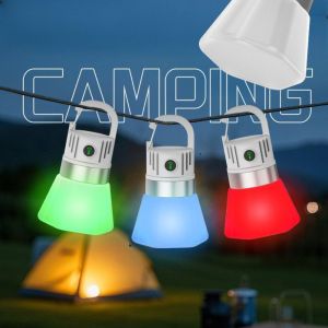 SWEET TIM หลากสี ไฟฉาย LED ขนาดเล็ก ฟังก์ชันการแขวน แบบพกพา แสง RGB บรรยากาศ แสงสว่างบรรยากาศ ชาร์จใหม่ได้ ไฟแคมป์ปิ้งกลางแจ้ง ใช้สำหรับการตั้งแคมป์