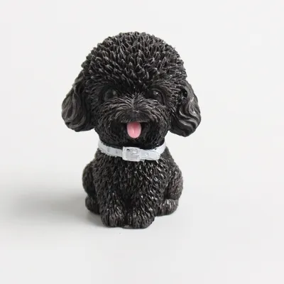 LARSC Model Dog Figurine Resin Cute Simulated Dog Animal Model Car Accessories Miniature Dog Ornament Car Decor