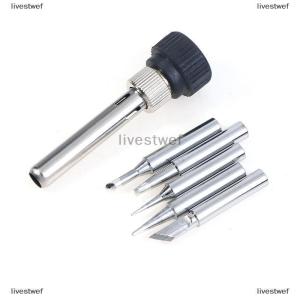 [COD] livestwef For ESD 852D 936 937D 898D 907 HAKKO Iron Tip Cannula Casing And 5 X Solder Iron Tips Soldering Station Iron Handle Adapter