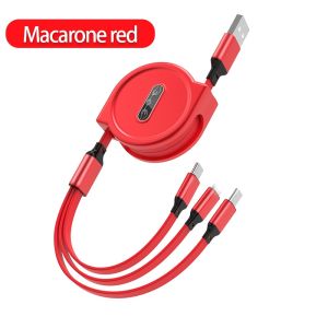 CoAce Macaron Pearl Light 3-in-1 (1.1m) Data Cable Fast Charging Cable Fast Charger 3 in 1 Multi Fast Charger Cable Light-ning Micro USB and Type-C 120W Charger Cable Multi Usb Port Multiple Charging Cord Mobile Phone Wire