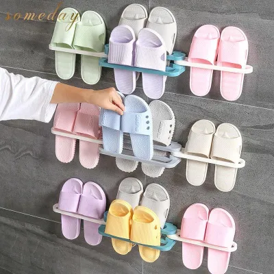 freemarketshop 1 pcs Creative Slippers Rack 3in1 or 4in1 Folding Wall Mounted Type Shoe Hanger Bathroom Towel Rack Living Room Storage Holders Racks