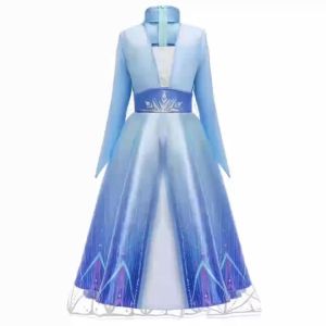 Dresses For Girls Princess Party Costume Snow Queen 2 Cosplay Elza Vestidos Hair Accessory Set Halloween Girls Clothes2026