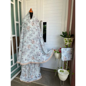 Mukena Katun Rayon Viscosee Motif 2 in 1 Mukena Resleting Mukena Dewasa Jumbo