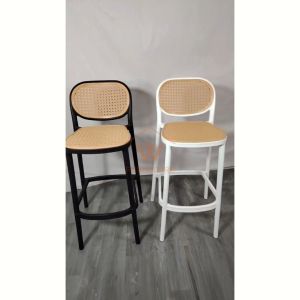 Wfurniture Outdoor Rattan bar chair kerusi tinggi rotan high chair rattan PP Plastic Backrest Chair