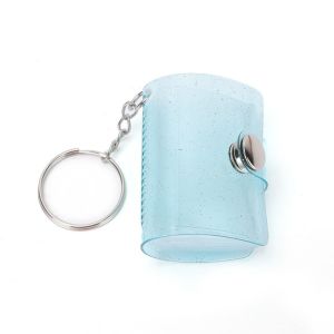 GGR Snap Button Design Mini Photo Album Simple With Keychain Storage Photo Card Holder Creative PVC Portable Pocket Album Photo Sticker