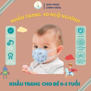 [SET 10 CHIẾC] Khẩu Trang 4D Maks Cho Bé Sơ Sinh Cao Cấp Peggy. 4 Lớp Kháng Khuẩn Họa Tiết Ngộ Nghĩnh Có Túi Zip Vệ Sinh An Toàn