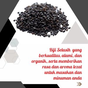 Biji Selasih 100 Gram yang berkualitas tinggi memiliki aroma dan rasa lezat dan dari tanaman basil untuk memperkaya masakan dan minuman Anda rempah