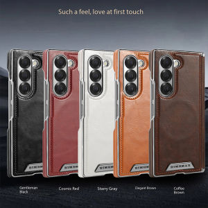 0930[Local Stock] Christmas Halloween Luxury Business magneticed Leather Phone Case for Samsung Galaxy Z Fold 7 6 5 Central Axis Protection Shockproof For Magsafe Cover h261009