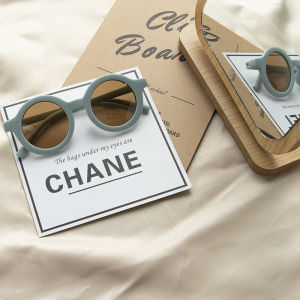 1-6ปี แว่นตาเด็ก แว่นกันแดดเด็ก วินเทจ ทรงกลม 2022