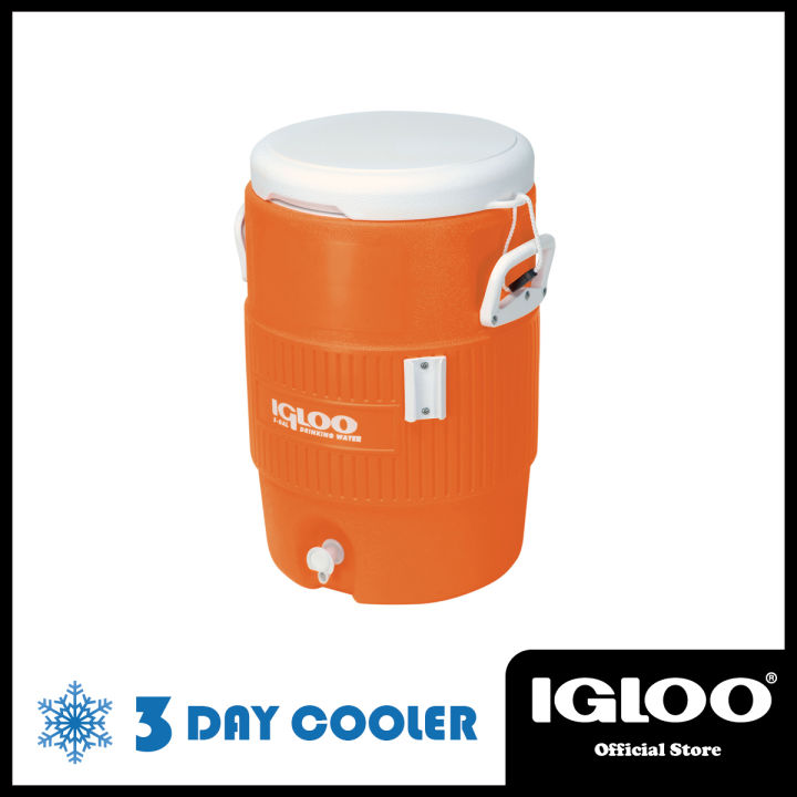 Igloo Heavy Duty Gallon Cooler (Orange) Durable Camp Cooler Uv